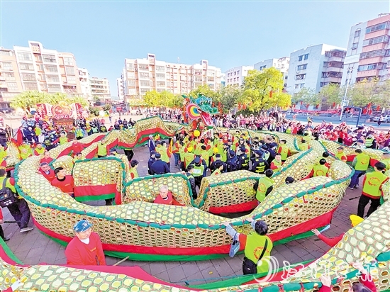 新會(huì)區(qū)三江鎮(zhèn)舉行金龍巡游活動(dòng)。
