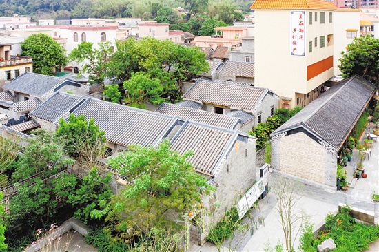 潮連人才島盧國(guó)沾祖居以盧國(guó)沾先生曾居住的房屋為核心，將周邊的7間古民居一起建成小組團(tuán)文旅空間。