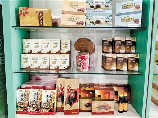 琳瑯滿目的靈芝類產(chǎn)品。