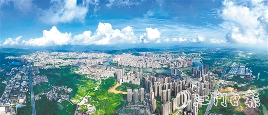恩平這座擁有1800多年歷史的千年古邑變得更有辨識度，正煥發(fā)出新的活力，邁出新的步伐，迎來新的發(fā)展。圖為恩平城區(qū)。