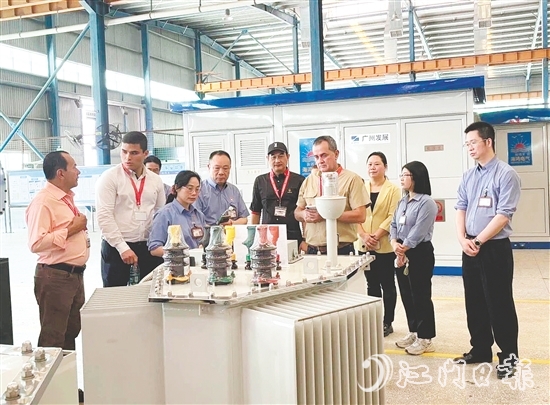 哥斯達黎加考察團走進海鴻電氣，深入了解企業(yè)的生產(chǎn)工序。