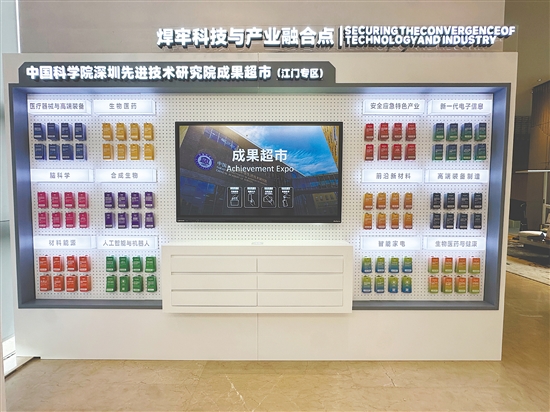 在成果超市，一項(xiàng)項(xiàng)創(chuàng)新技術(shù)如同商品般整齊“陳列”，企業(yè)可按需領(lǐng)取卡片對(duì)接。