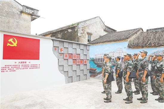開(kāi)平組織民兵隊(duì)伍到紅色基地參觀見(jiàn)學(xué)，賡續(xù)紅色基因。