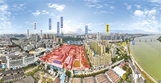 蓬江區(qū)港口二路東側(cè)金海灣南側(cè)地塊。